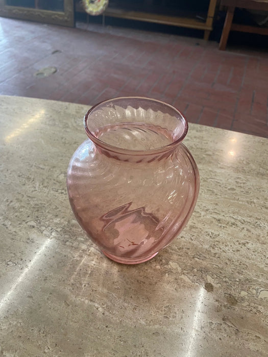 Medium light pink rounded glass vase 25836