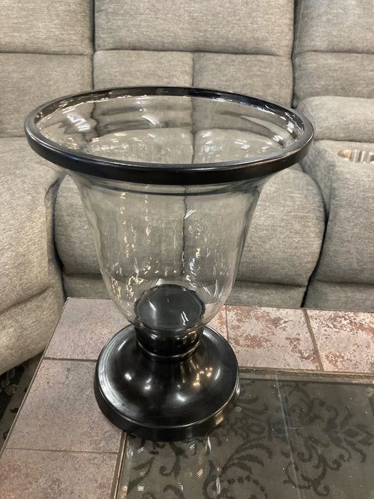 Glass vase black 25988