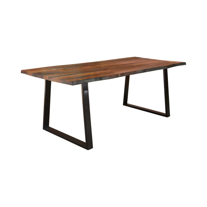 Ditman live edge sheesham solid wood dining table grey/gray brown/black NEW CO-110181