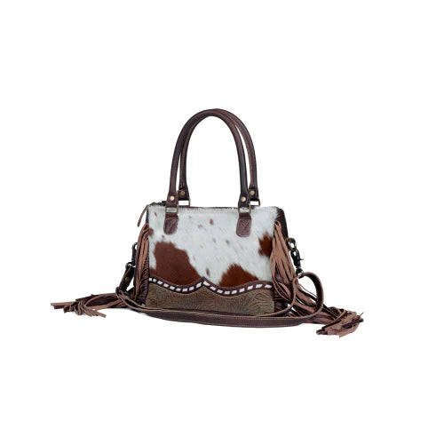 Brown Freckles Cowhide & Leather Concealed Carry Shoulder Crossbody Purse Hand Crafted Myra Bag NEW MY-S-3348