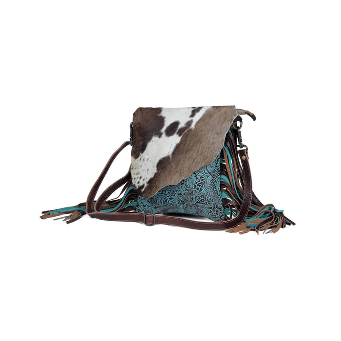 Cobal Blue Cowhide & Leather Concealed Carry shoulder purse Hand Crafted Myra Bag NEW MY-S-3345