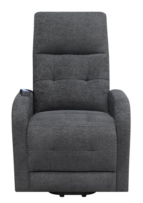 Power Lift Heat Massage Recliner with Storage Pocket Charcoal NEW CO-609403P