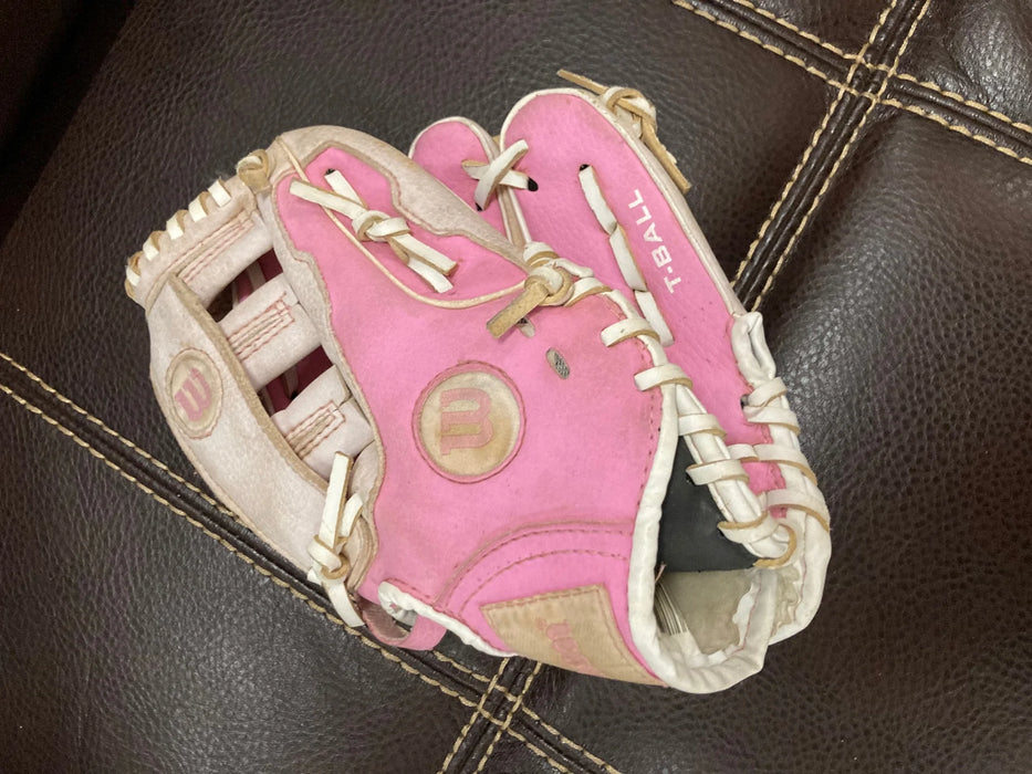 Wilson pink "hope" T-ball left baseball glove 26578