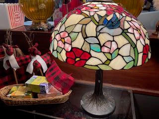 Tiffany style stained glass lamp large colorful 26606