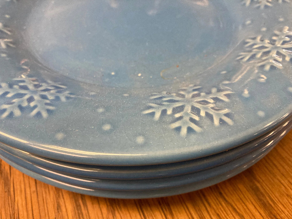 Blue ceramic snowflake appetizer plates 27271
