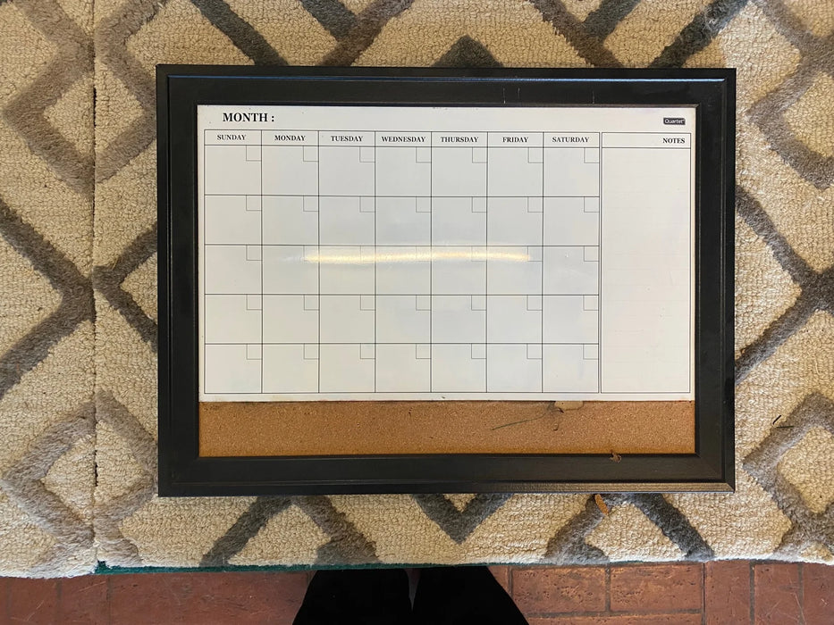 Whiteboard calendar with corkboard strip 26831.1