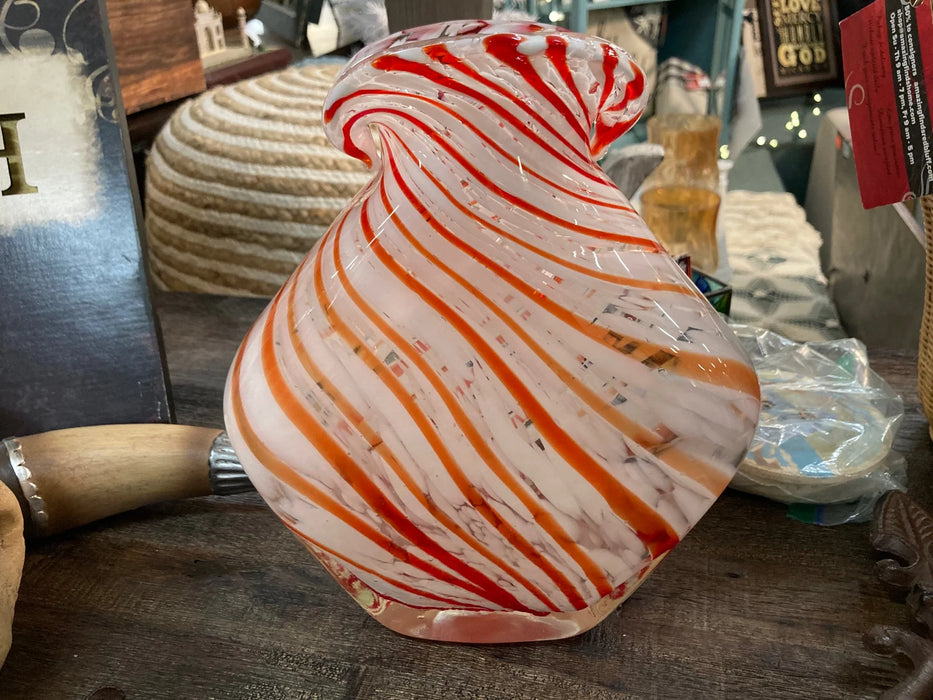 Glass candy cane vase 26689