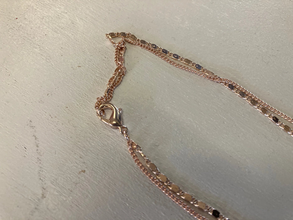 Rose gold colored layered necklace 27259