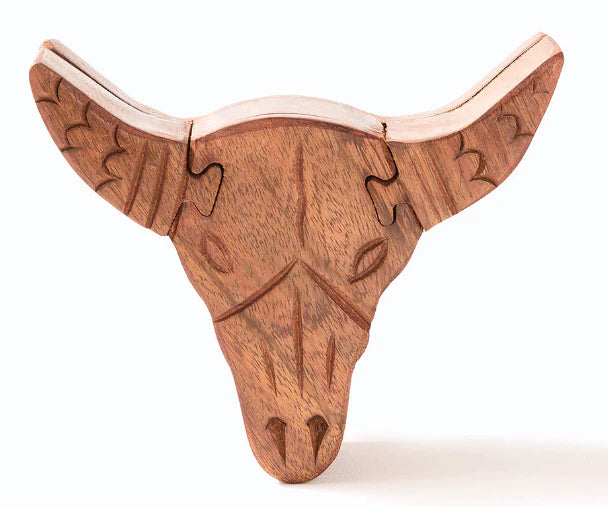 Longhorn Wood Puzzle Box NEW MB-AEH 35011