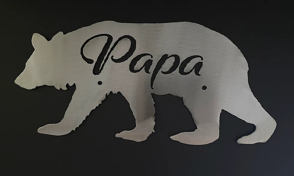 Papa bear hand crafted metal wall decor MS-1012