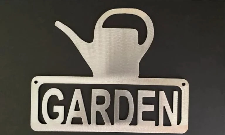 Garden watering can welcome sign hand crafted metal decor MS-1027