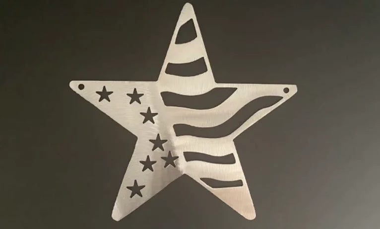 Patriotic flag star sign western hand crafted metal decor MS-1030
