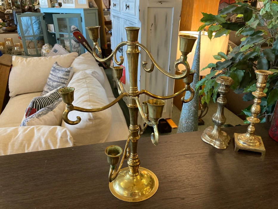 Brass vintage tiered candelebra 27465