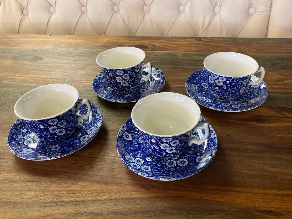 CALICO Burleigh Staffordshire England China Teacups 27542