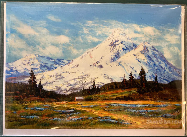 Mt. Shasta viewed from Castle Lake greeting card by Jim O'Brien 27393