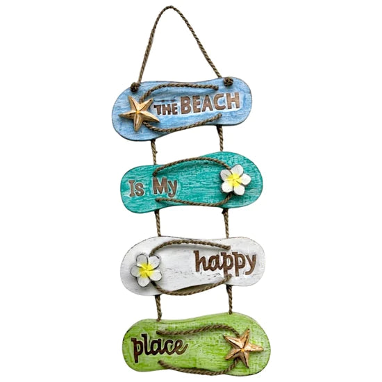 The Beach is My Happy Place Sign hanging wall decor BT-1084