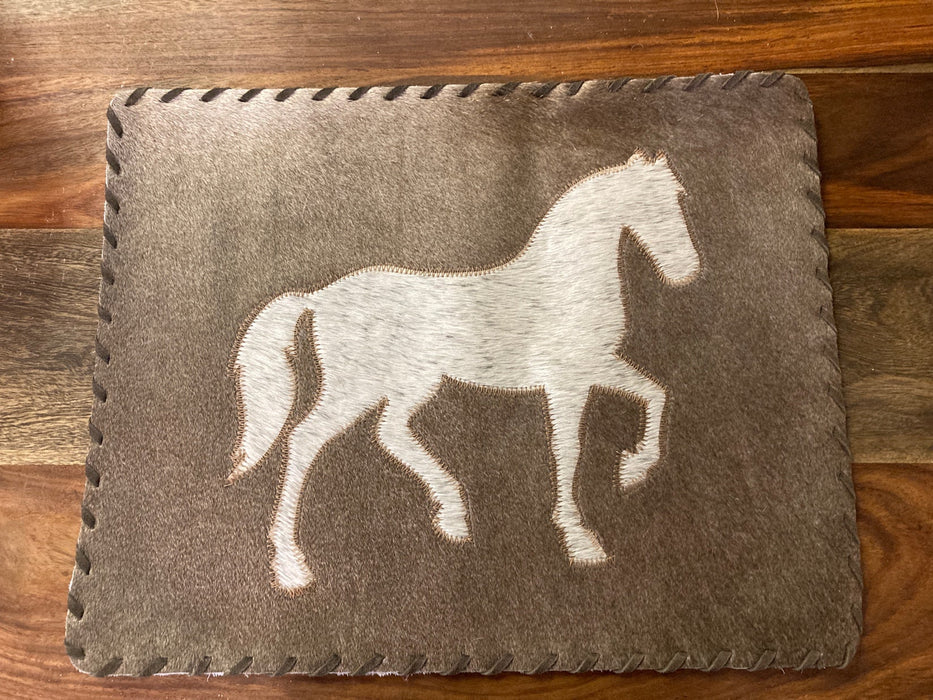 Cowhide and leather large horse placemats GL-20002