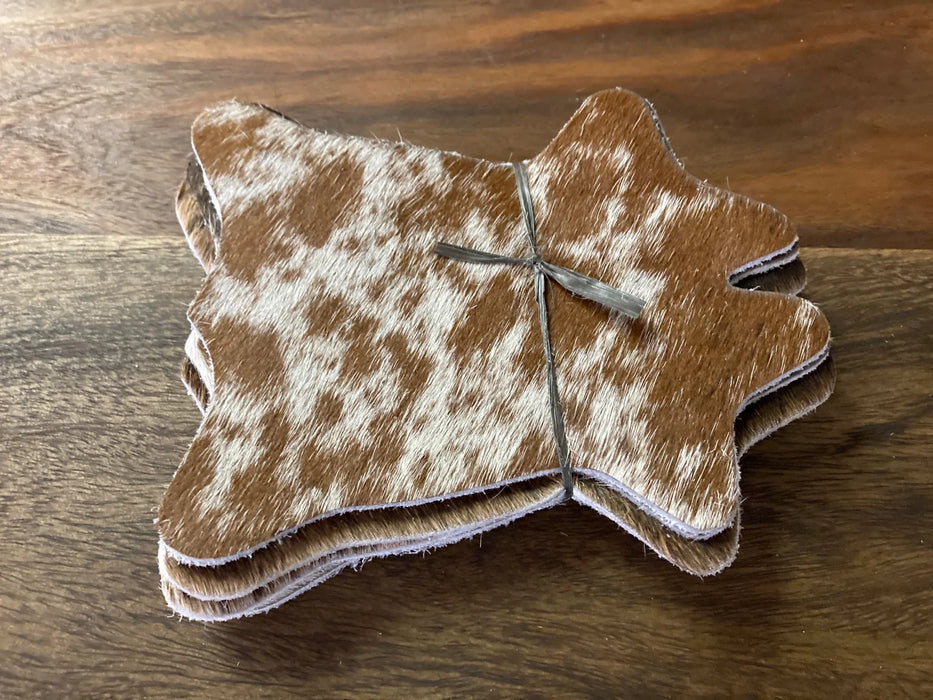 Cowhide and leather coasters GL-20009