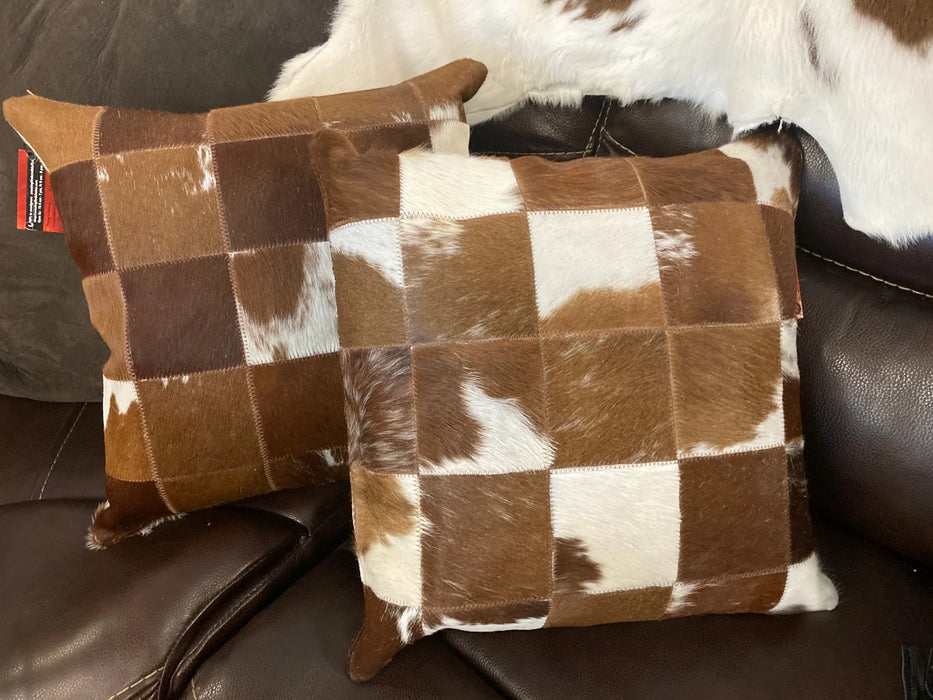 White clearance cowhide pillow