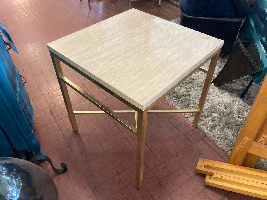 Veneer and brass end table 27781