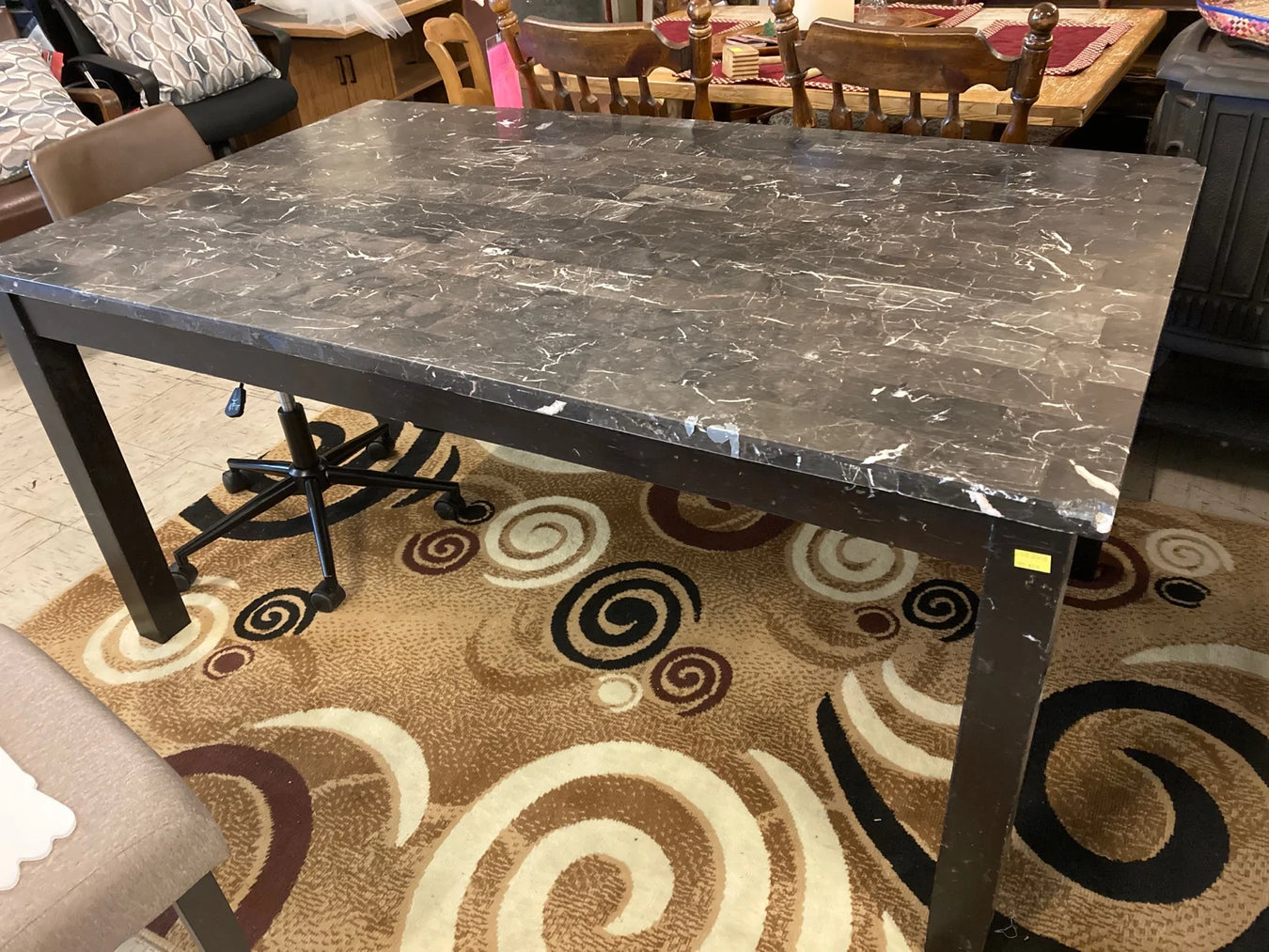 marble table, dining, just