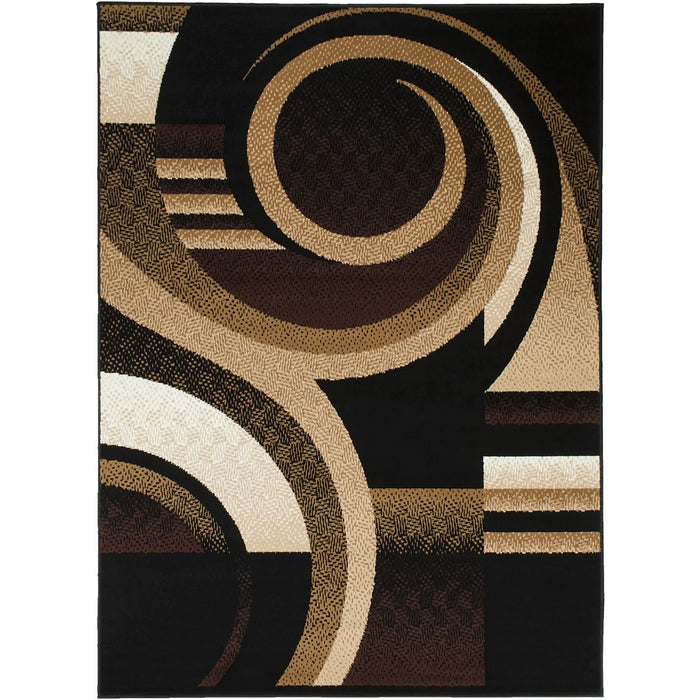 Persian Weavers Moderno 19 black swirl rug 2x7 PW-MD19BK2x7