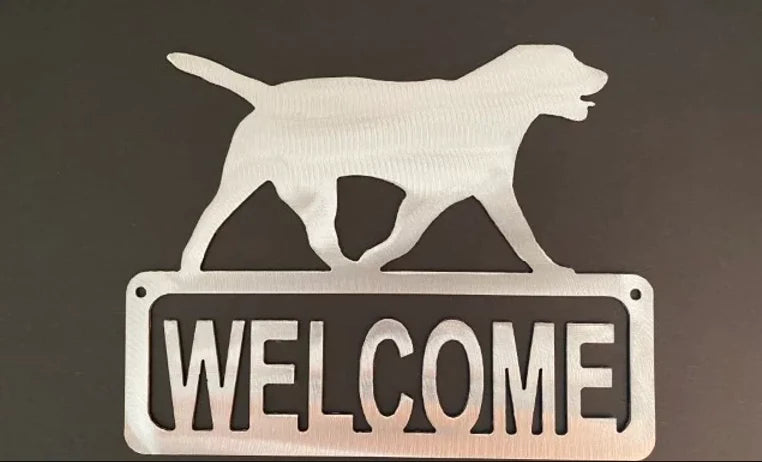 Lab dog welcome metal sign western hand crafted decor MS-1072