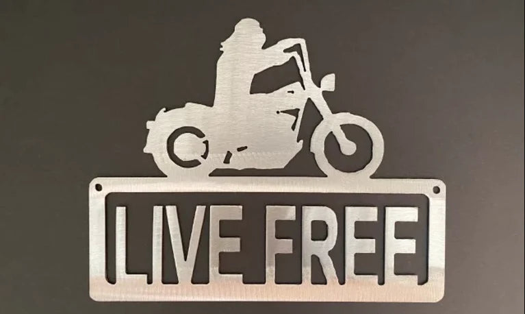 Live free motorcycle metal sign hand crafted decor MS-1037