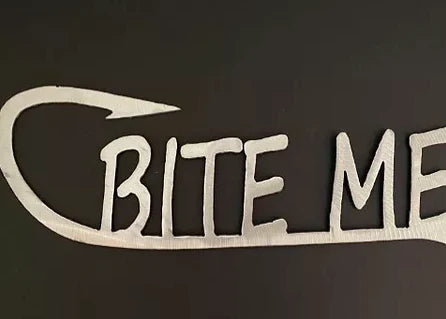 Bite me hook fish fishing metal sign hand crafted decor MS-1057