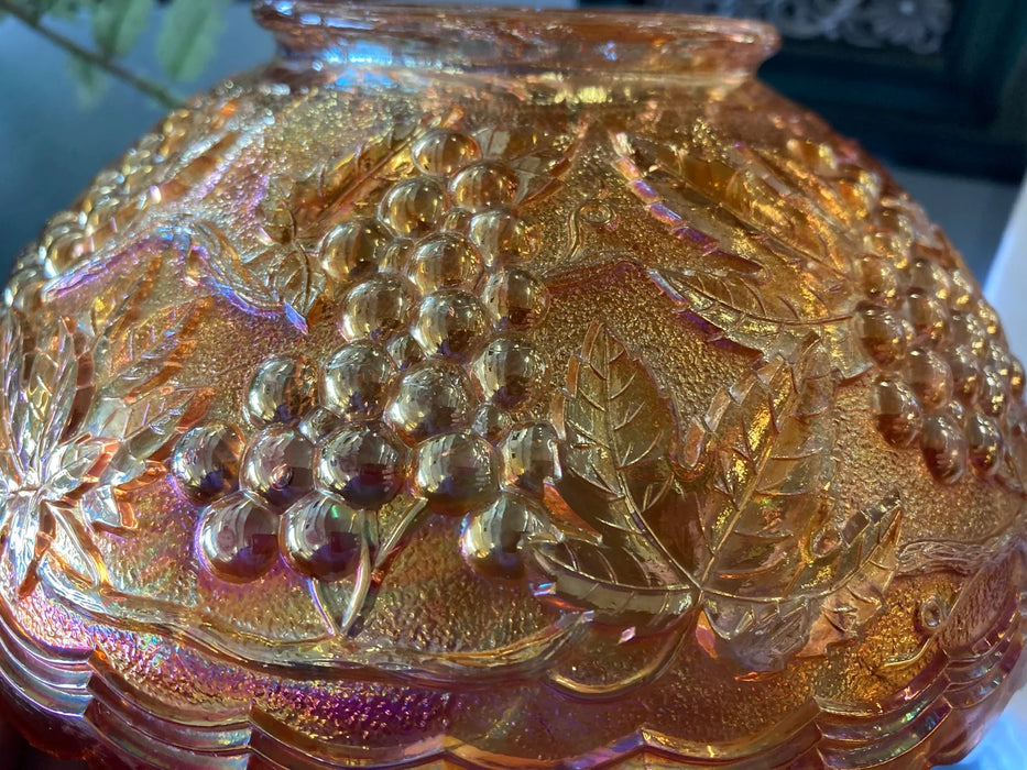 Amber carnival glass fruit bowl 28066