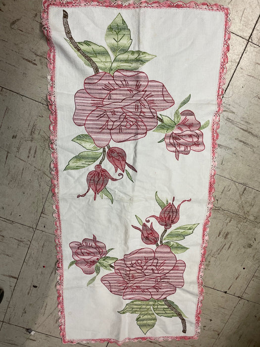 Handcrafted embroidered rose table runner 28180