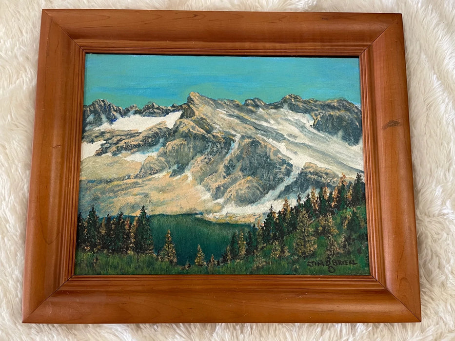 The Cascades watercolor framed canvas painting signed by Jim O'brien 28216