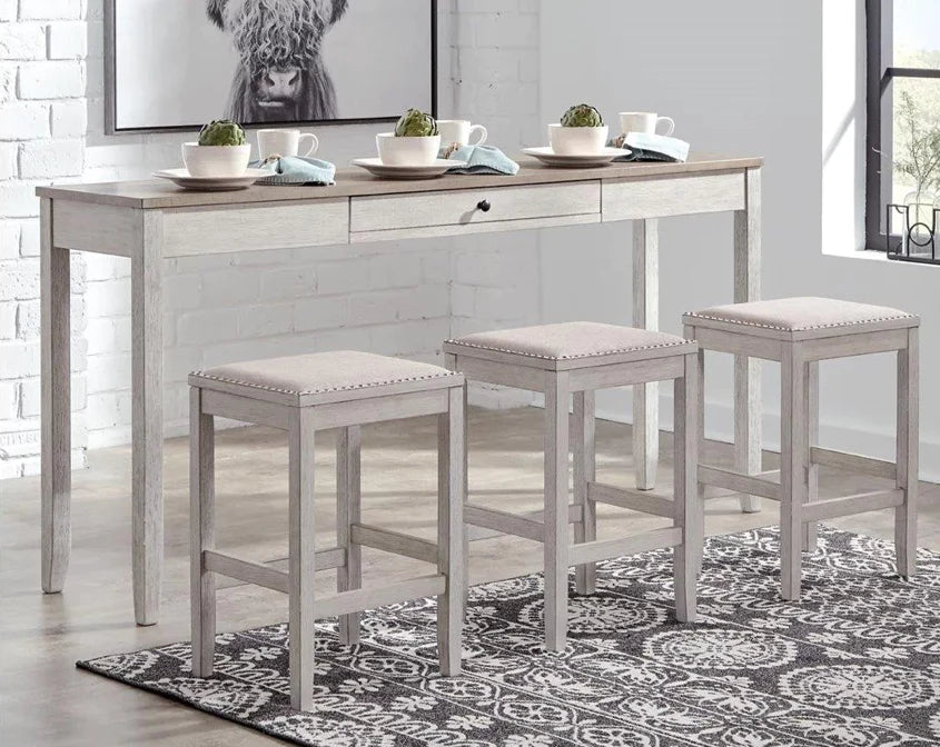 Skempton Counter Height Dining Table and Bar Stools (Set of 3) NEW AY-D394-223