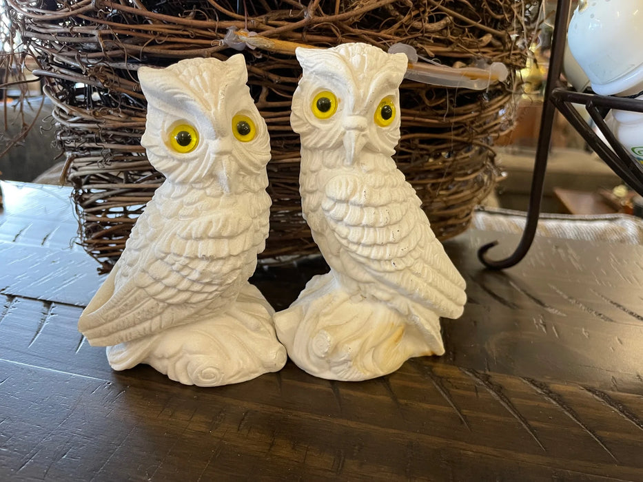 Vinatage salt stone italian owl set 28343