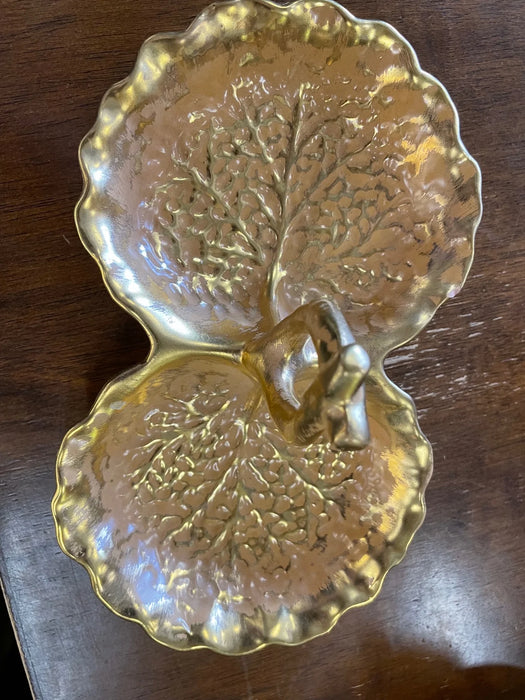 Stangl pottery granada gold double candy dish 28401