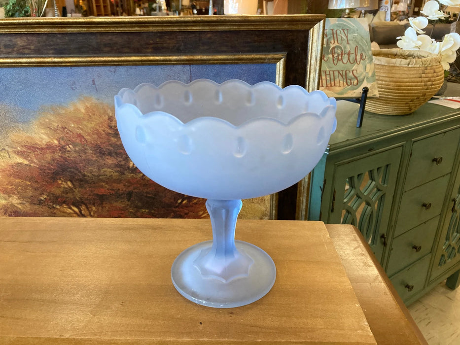 Blue frosted candy dish 28538