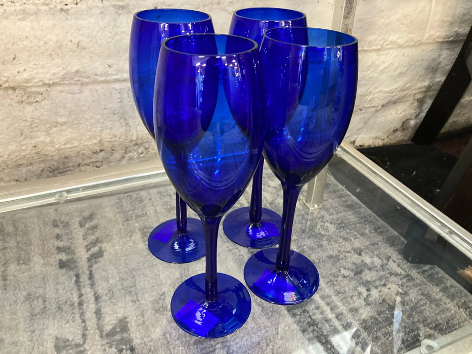 Cobalt blue wine glasses 4pc set 28569