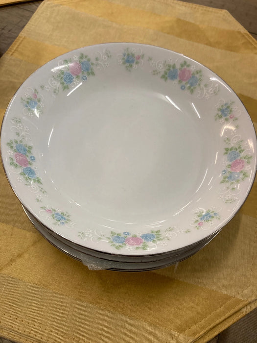 Prestige china garden blue/pink soup bowls 5pc set 28577