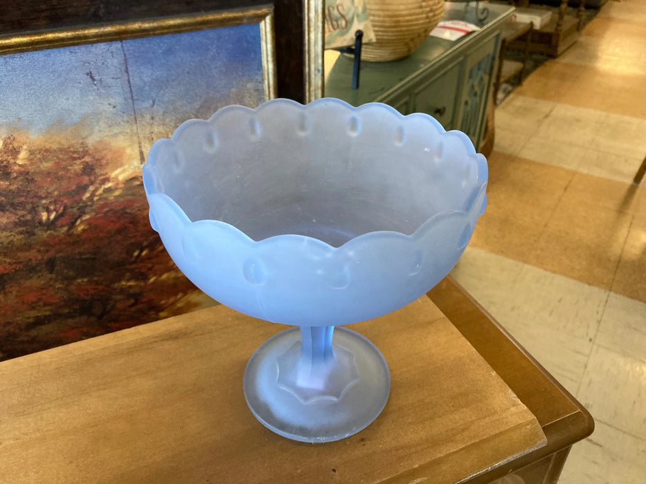 Blue frosted candy dish 28538
