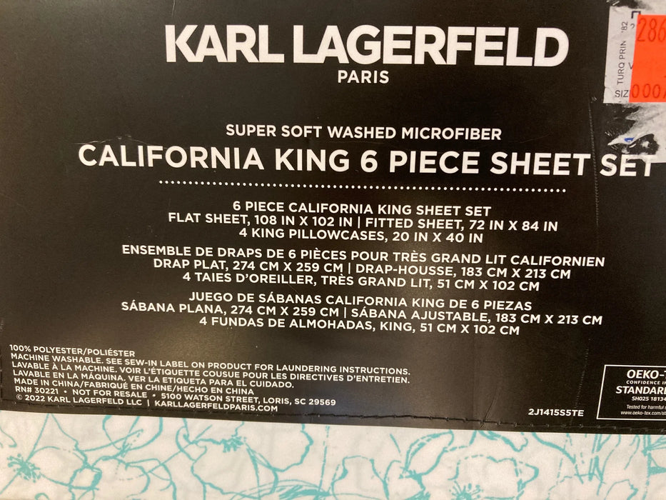 Karl Lagerfeld paris super soft Cal/California king 6 piece sheet set 28669