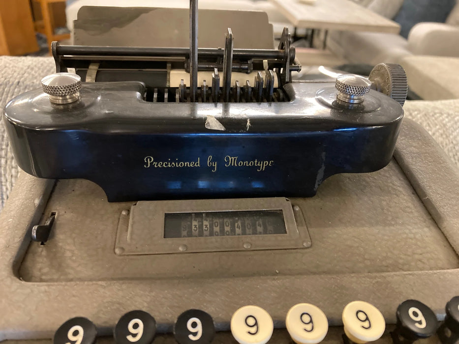 Barrett monotype antique adding machine 28631