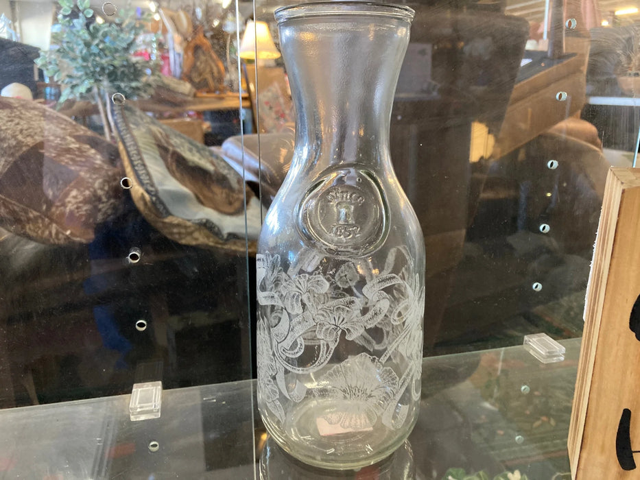 Vinatge embossed Since 1852 glass milk bottle 28730