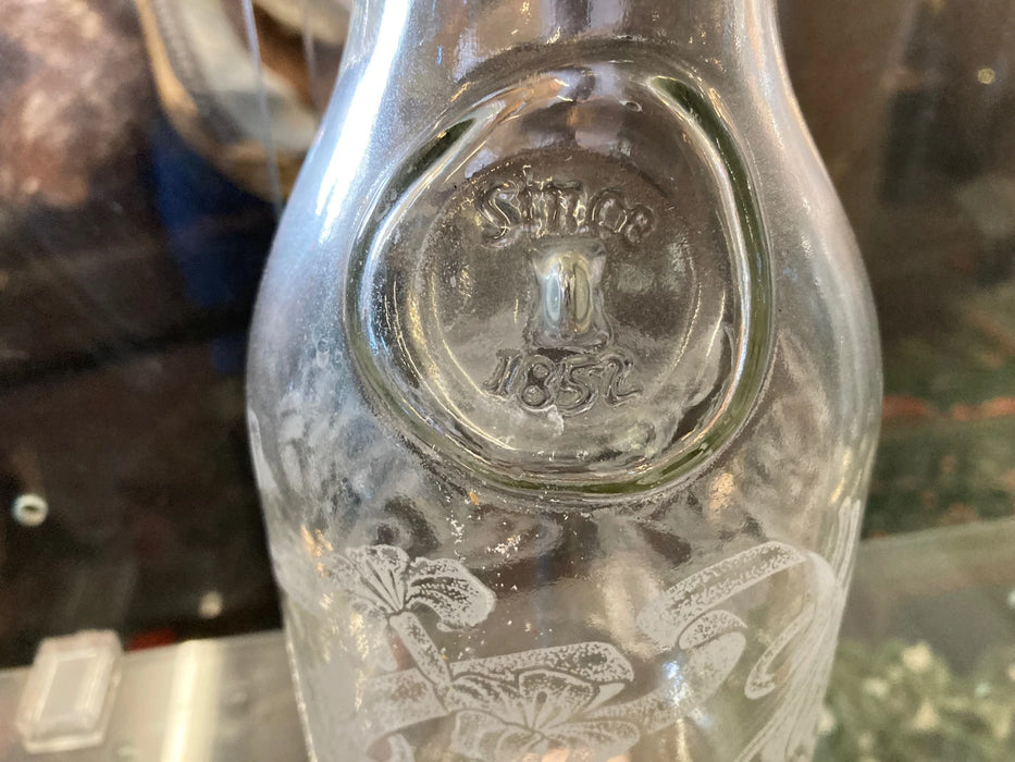 Vinatge embossed Since 1852 glass milk bottle 28730