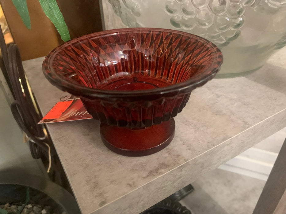 Vintage red amber glass dish 28390
