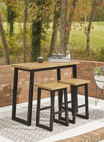 Town Wood Outdoor Patio Counter Table Set (Set of 3) NEW AY-P220-113