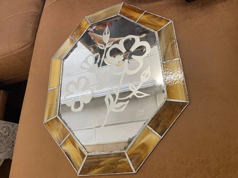 Handmade stained glass mirror 29070