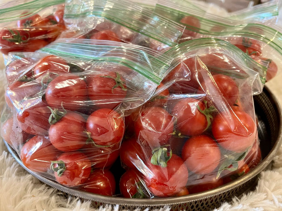 Bag of cherry tomatoes from local garden 29154