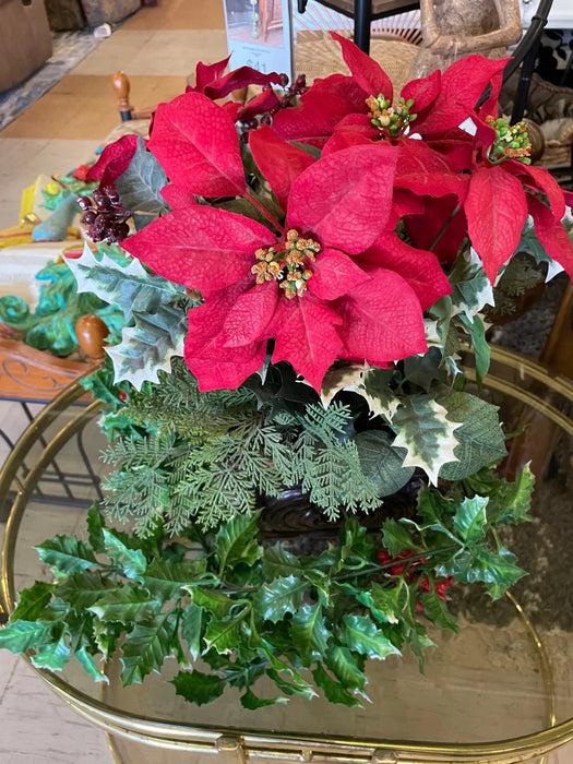 Faux Poinsettia and holly 29407