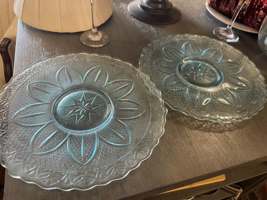 Princess House crystal blue serving plates 29490