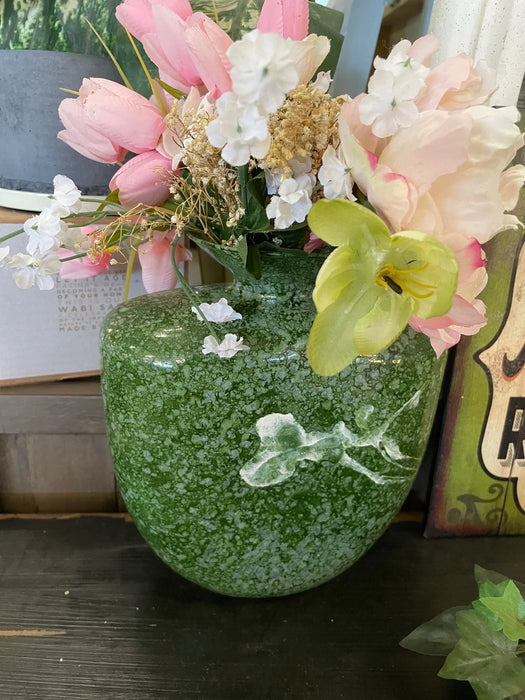 Handmade green and white vase 29492